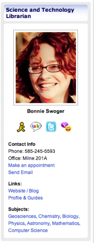 My profile from our Subject Guides pages